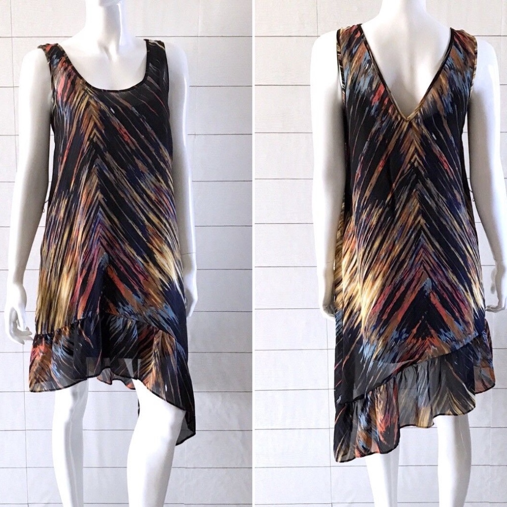 GB Gianni Bini Multicolor Print Asymmetrical Dress